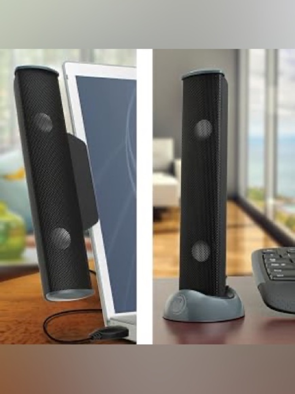 GOgroove SonaVERSE USB Speaker for Laptop Computer USB Powered Mini Sound Bar